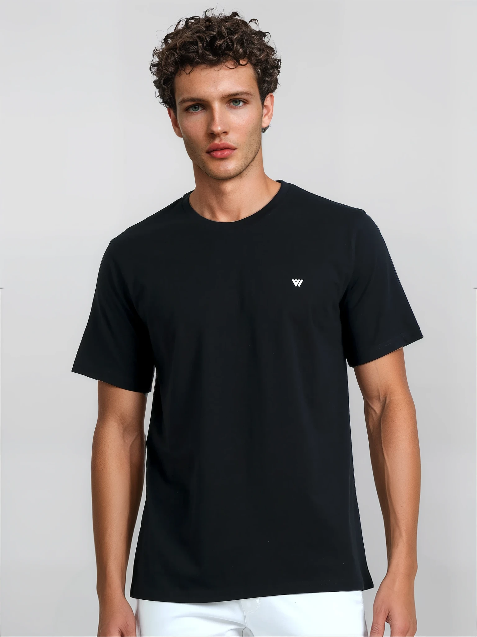 Black Supima Crew Neck T-Shirt | VIROH