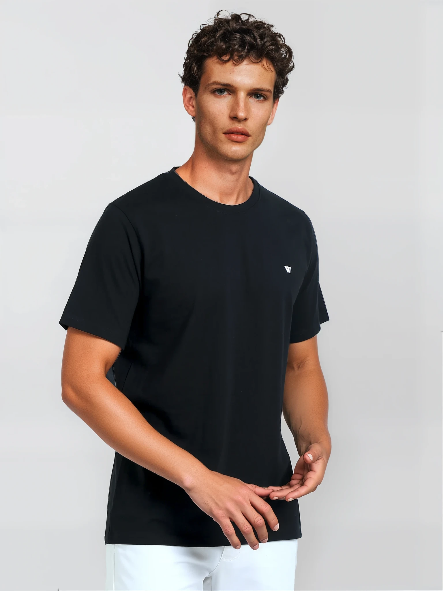 Black Supima Crew Neck T-Shirt | VIROH