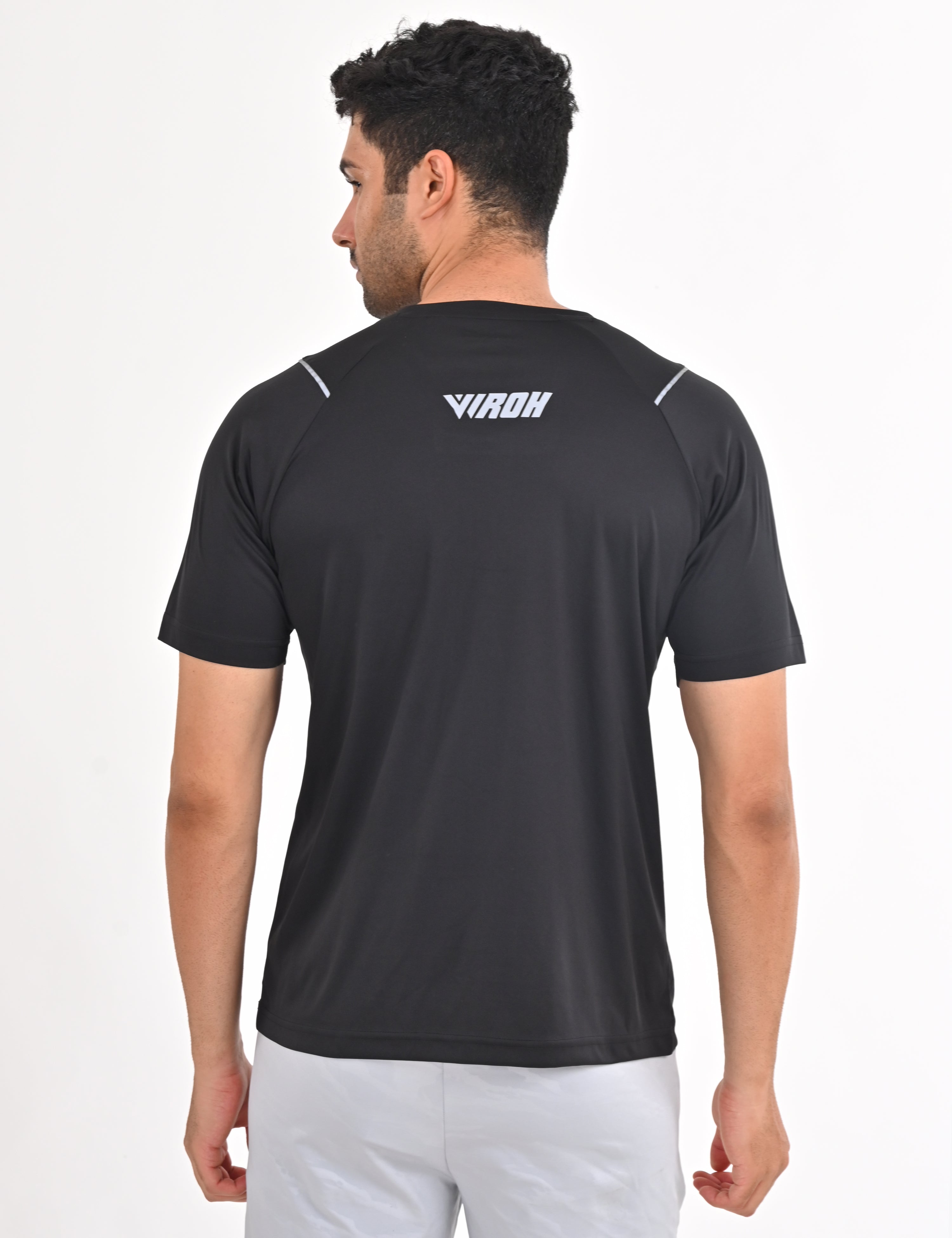 Black Raglan Sleeve Sport T-shirt | VIROH