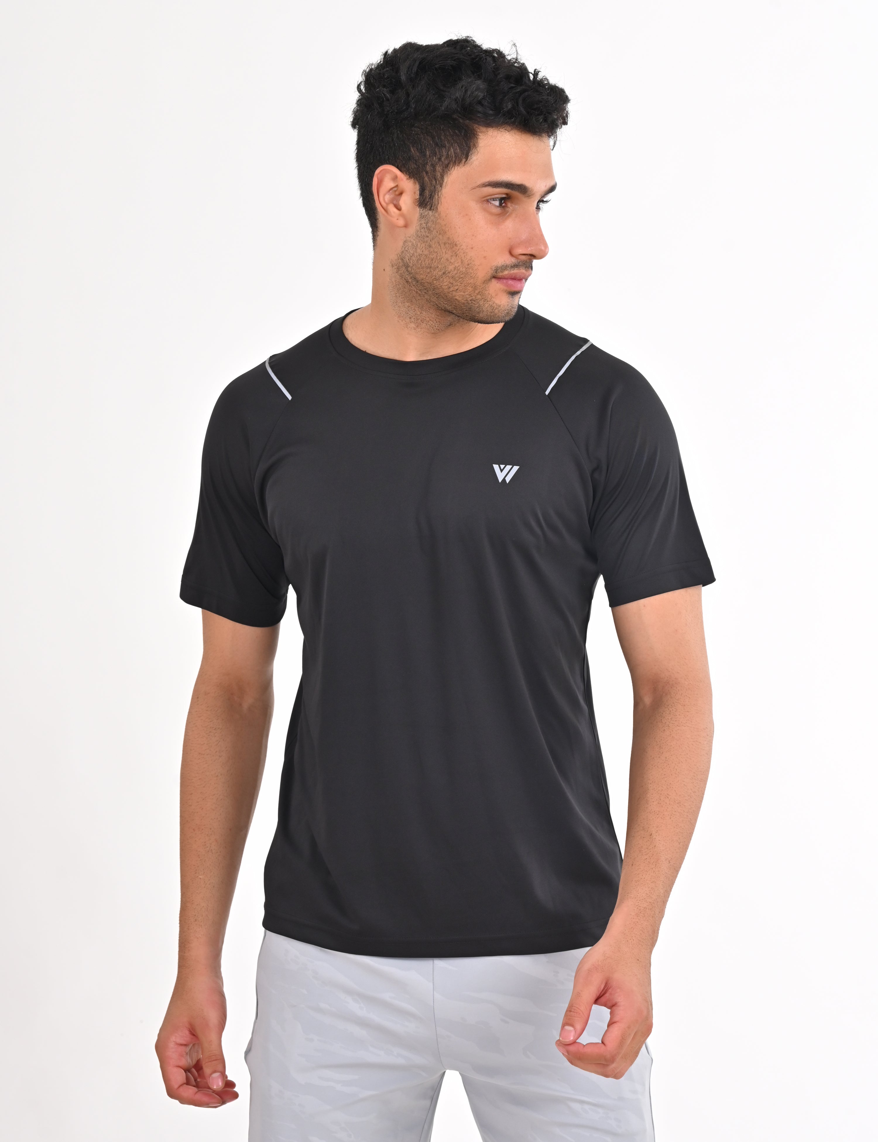 Black Raglan Sleeve Sport T-shirt | VIROH