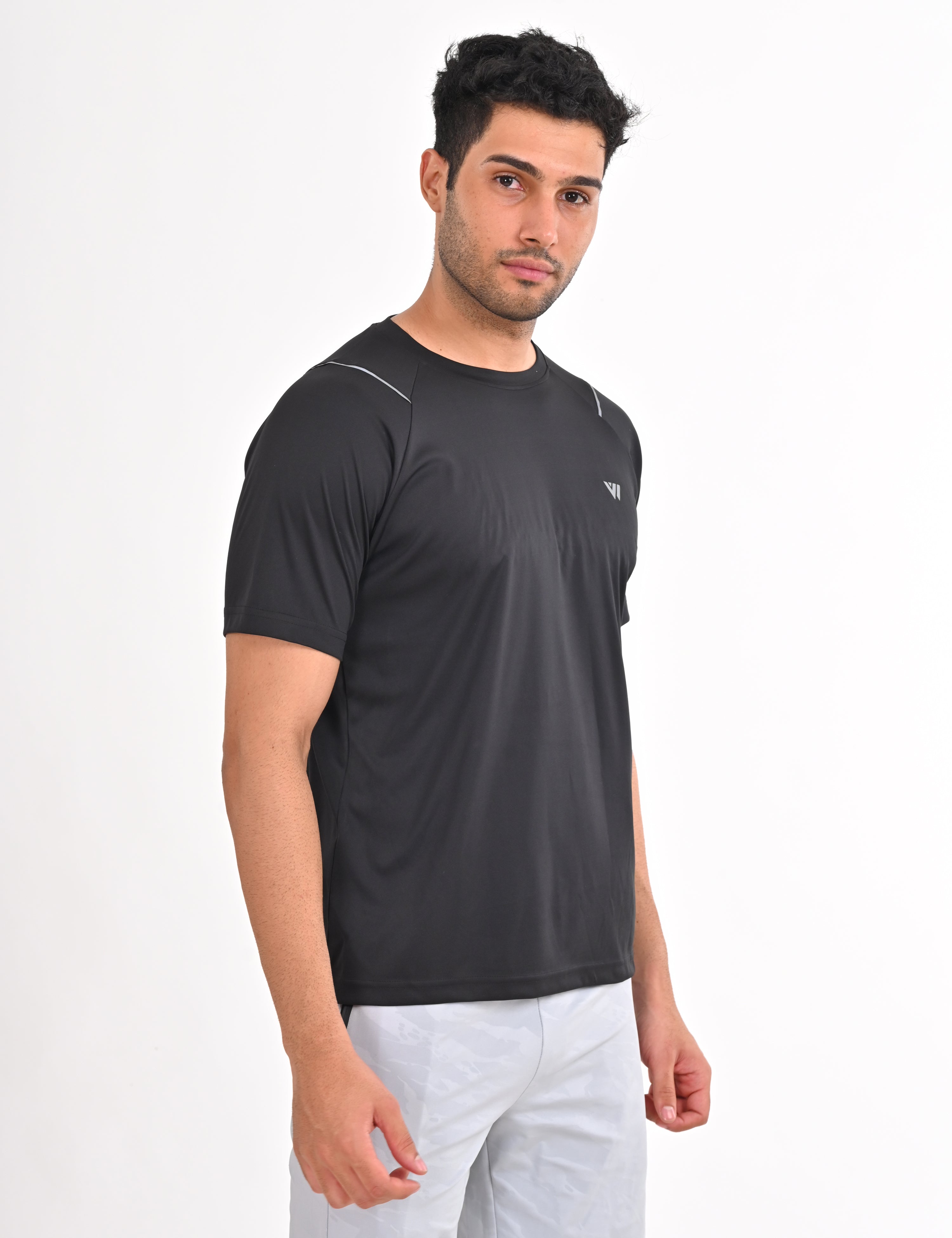 Black Raglan Sleeve Sport T-shirt | VIROH