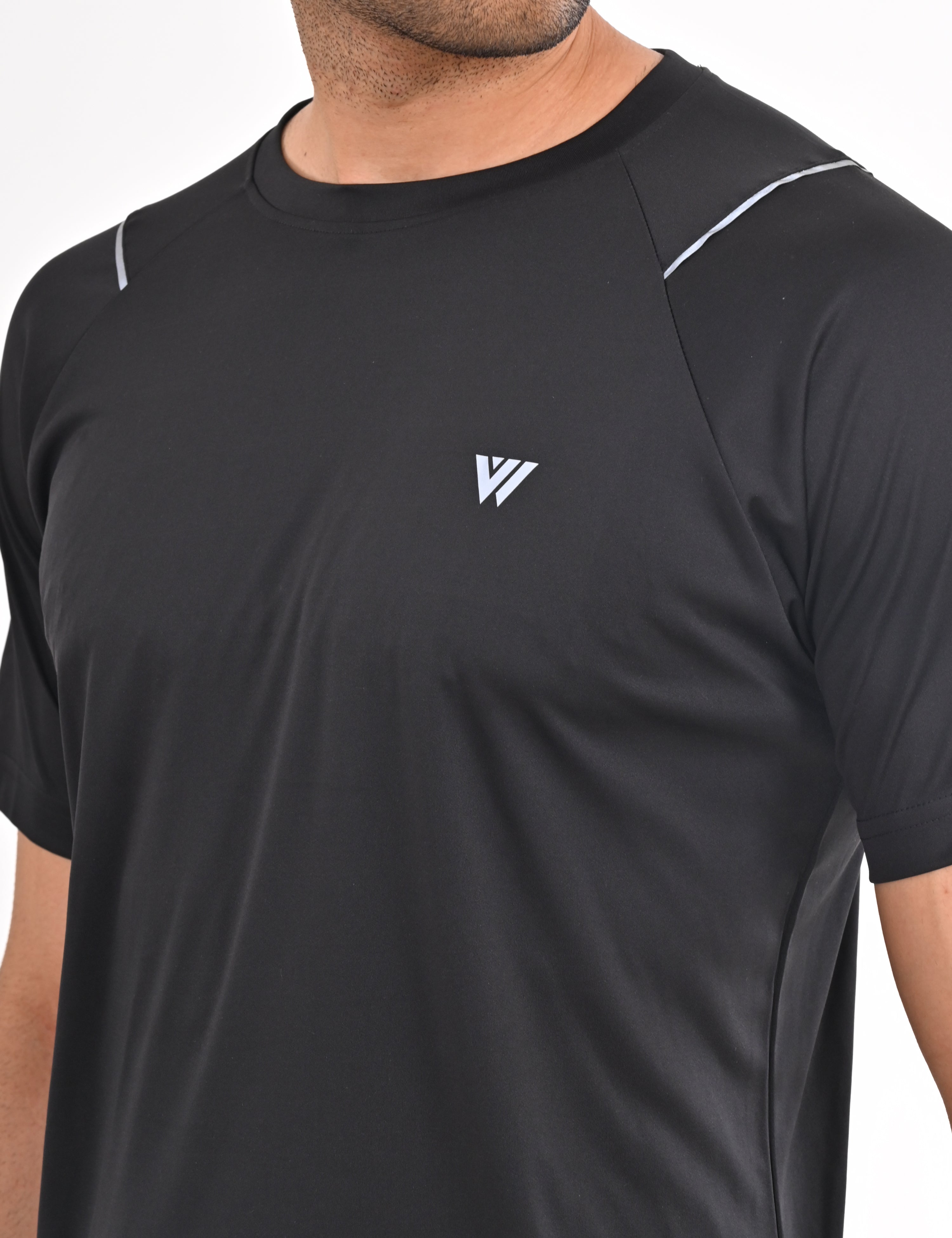 Black Raglan Sleeve Sport T-shirt | VIROH