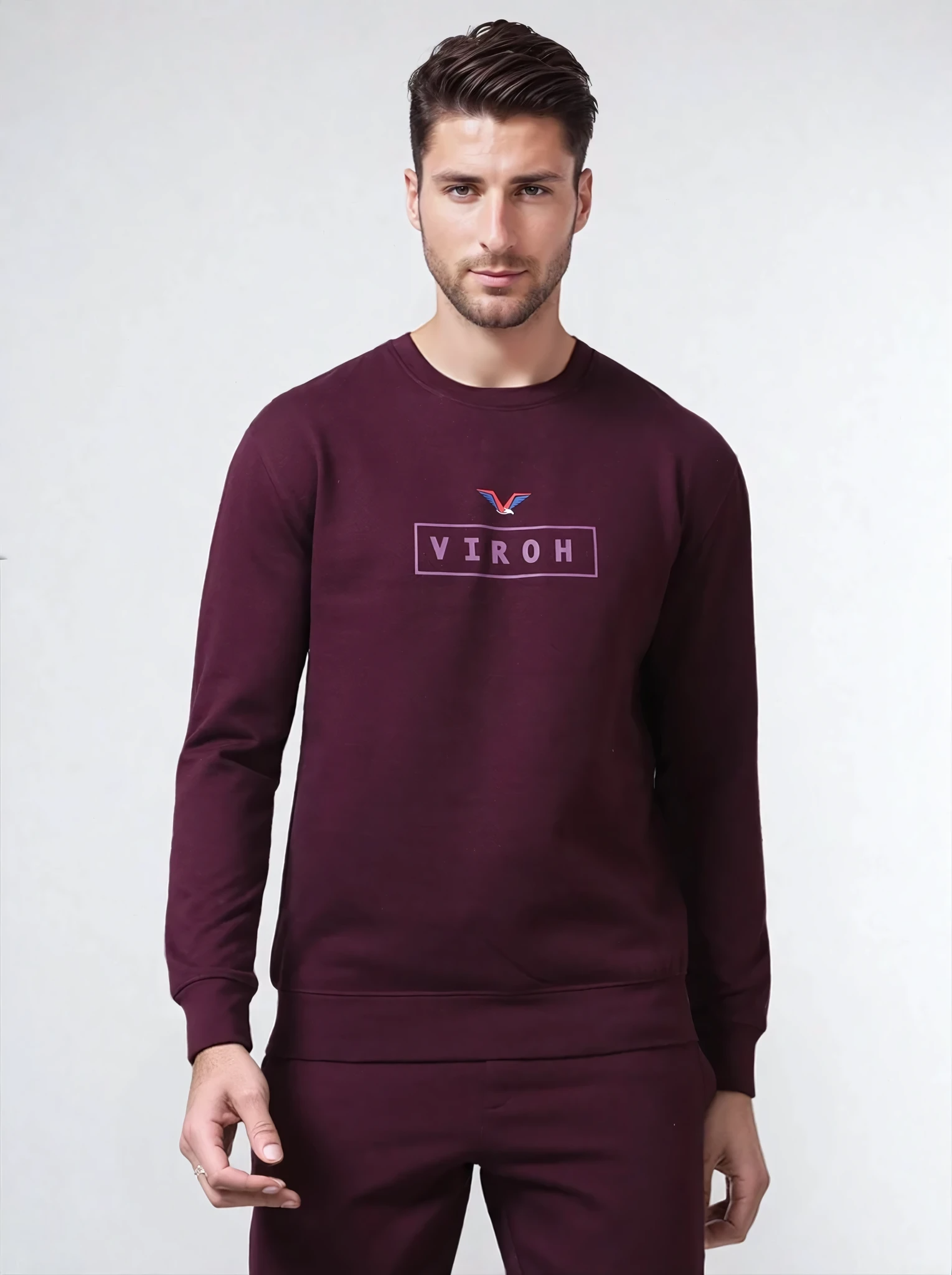 Men's Maroon Polycotton Tracksuit | VIROH