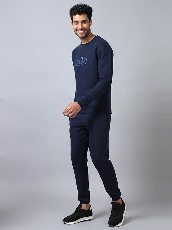 Men's Dark Blue Polycotton Tracksuit