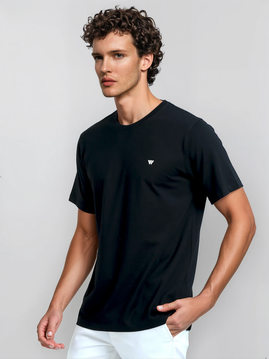 Black Supima Crew Neck T-Shirt