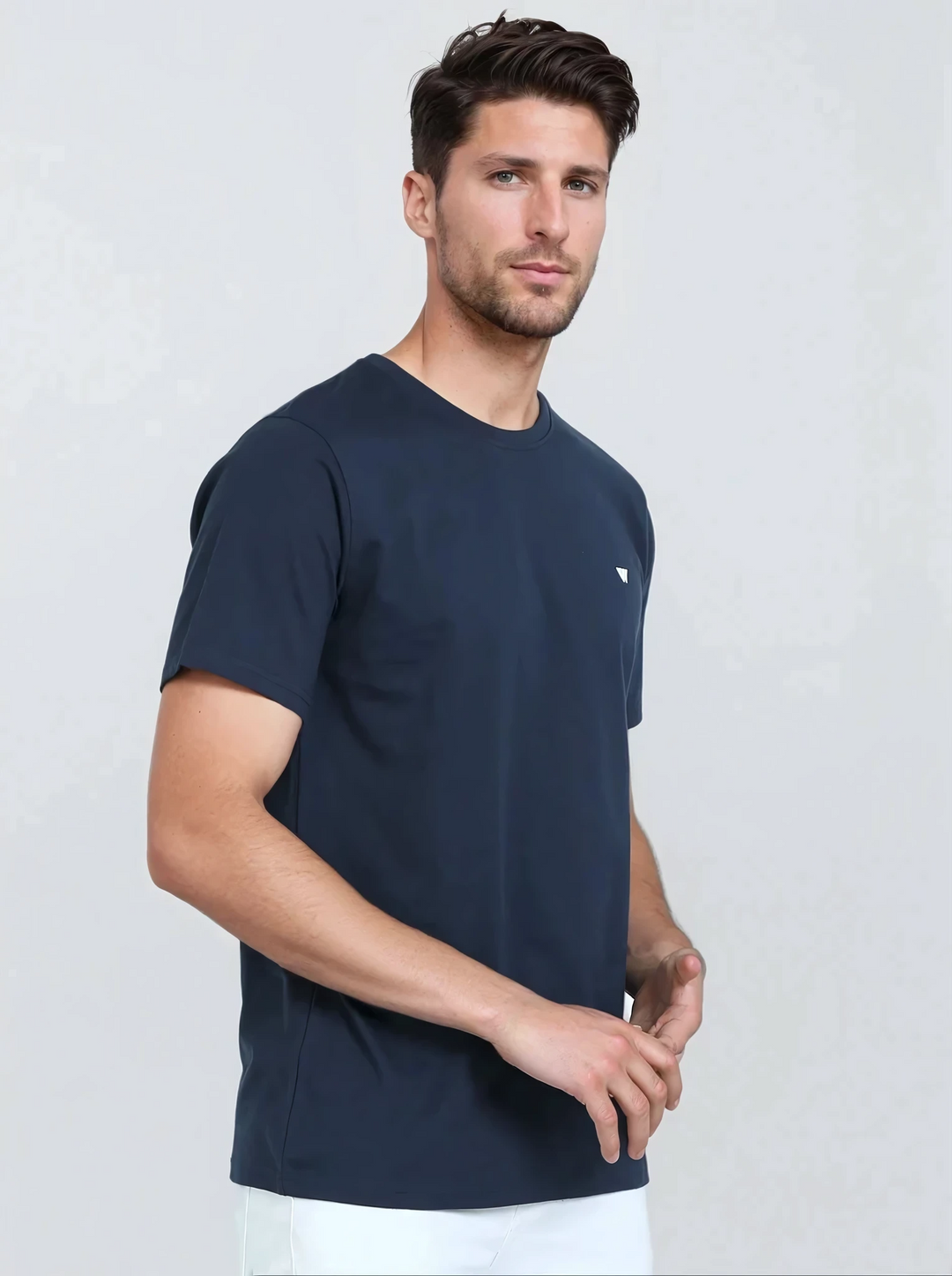 Navy Supima Crew Neck T-Shirt