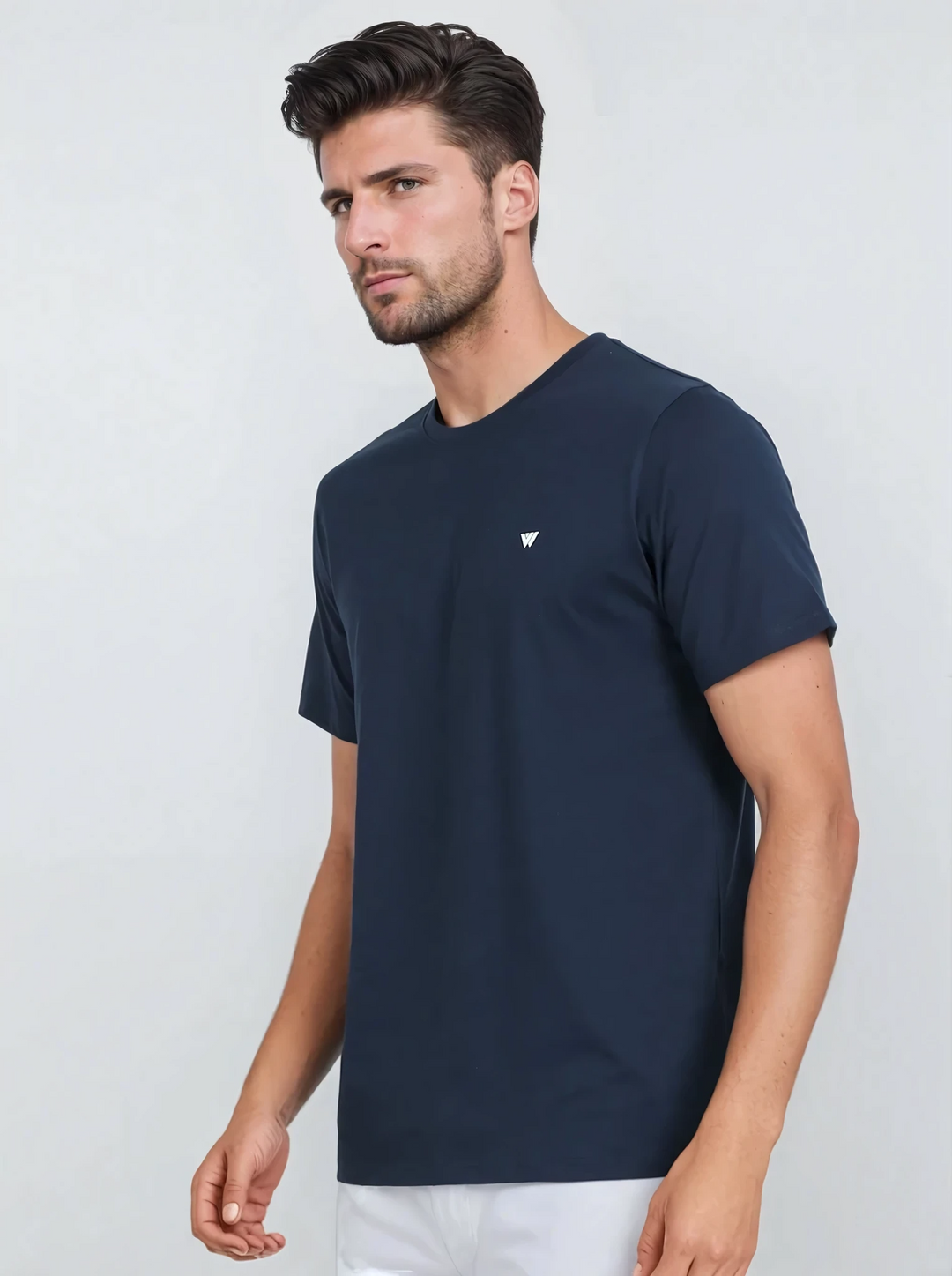 Navy Supima Crew Neck T-Shirt