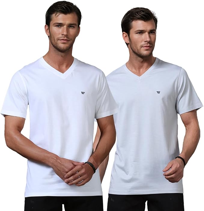 Supima Cotton Half Sleeve V-Neck Tshirts (Pack of 2)