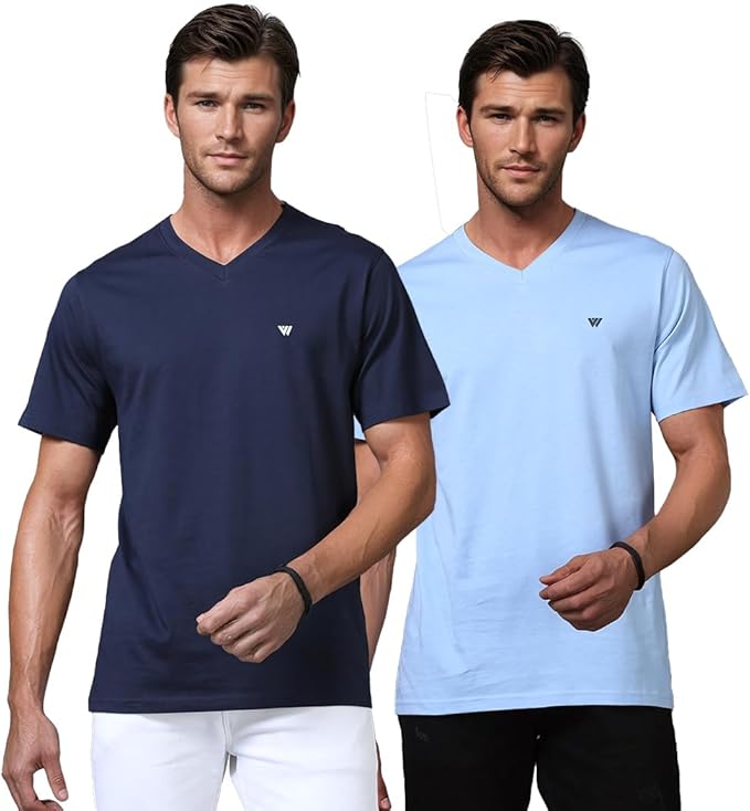 Supima Cotton Half Sleeve V-Neck Tshirts (Pack of 2)