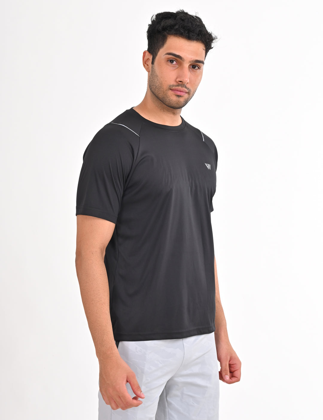 Black Raglan Sleeve Sport T-shirt