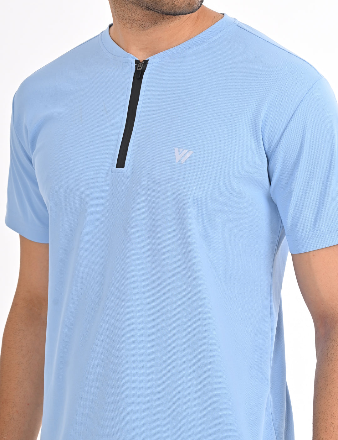 Sky Blue T-shirt with Zipper