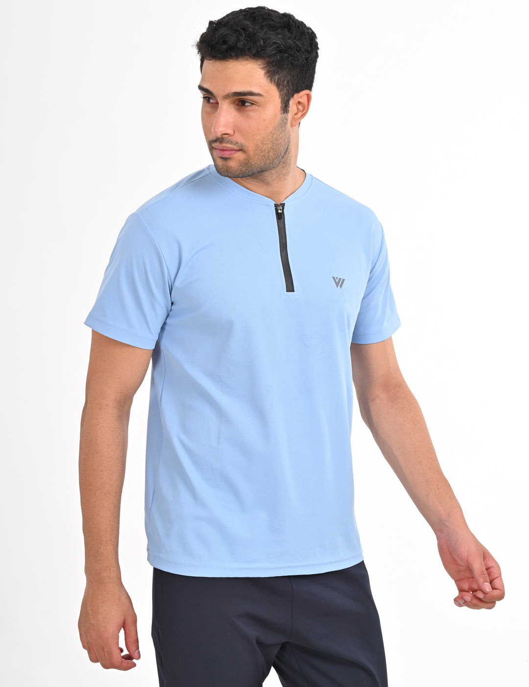 Sky Blue T-shirt with Zipper