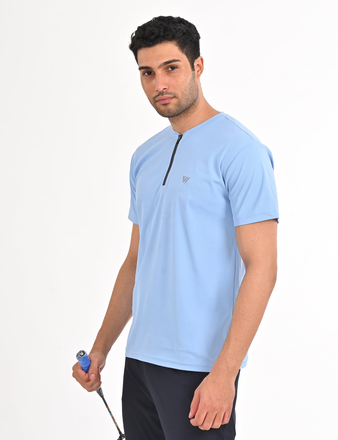 Sky Blue T-shirt with Zipper