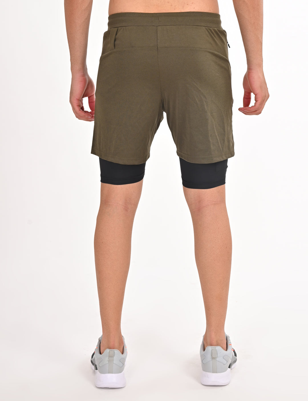 Olive Shorts with Inner Layer