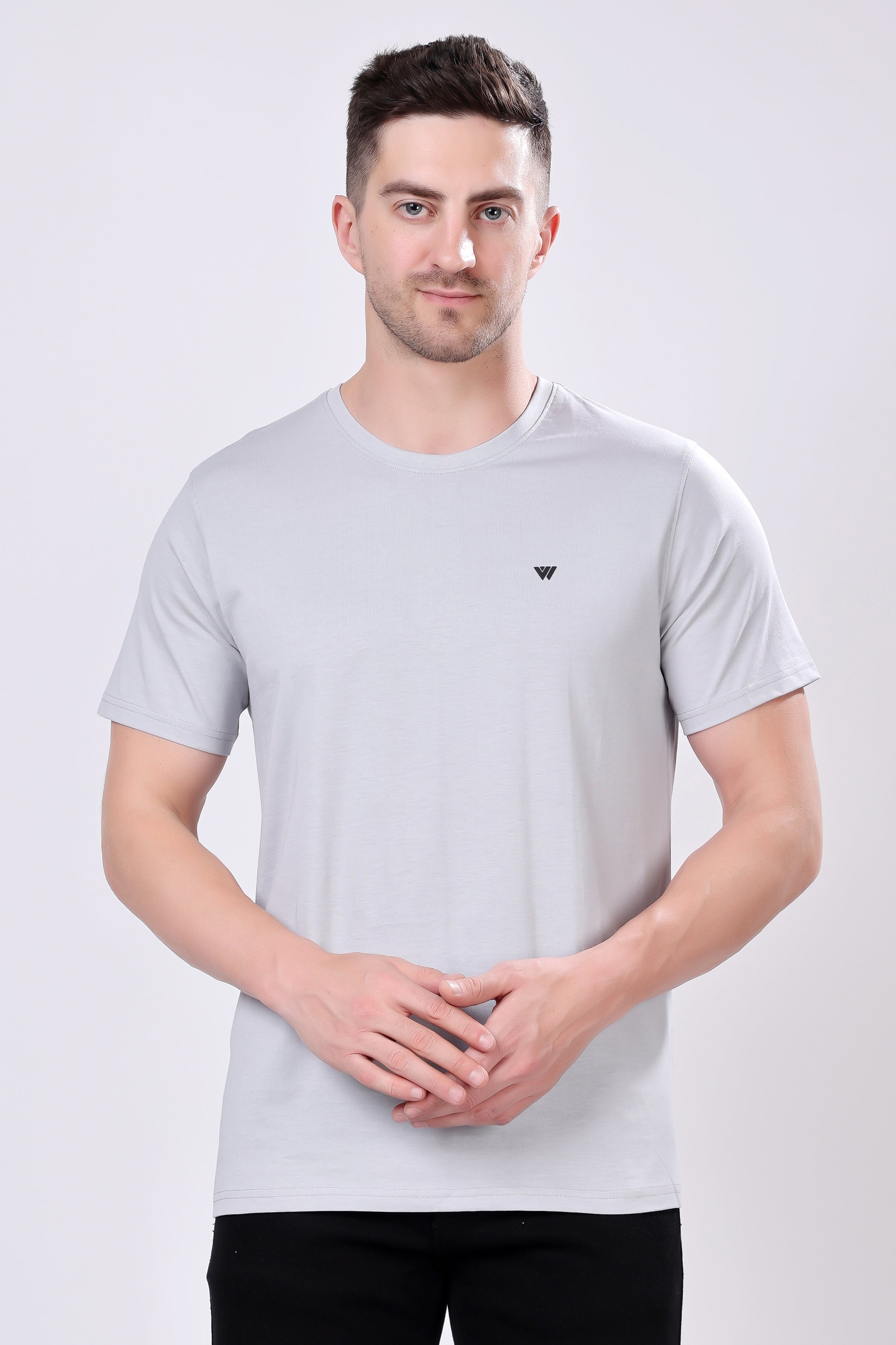 Buy Now Grey Supima Crew Neck T-Shirt – VIROH