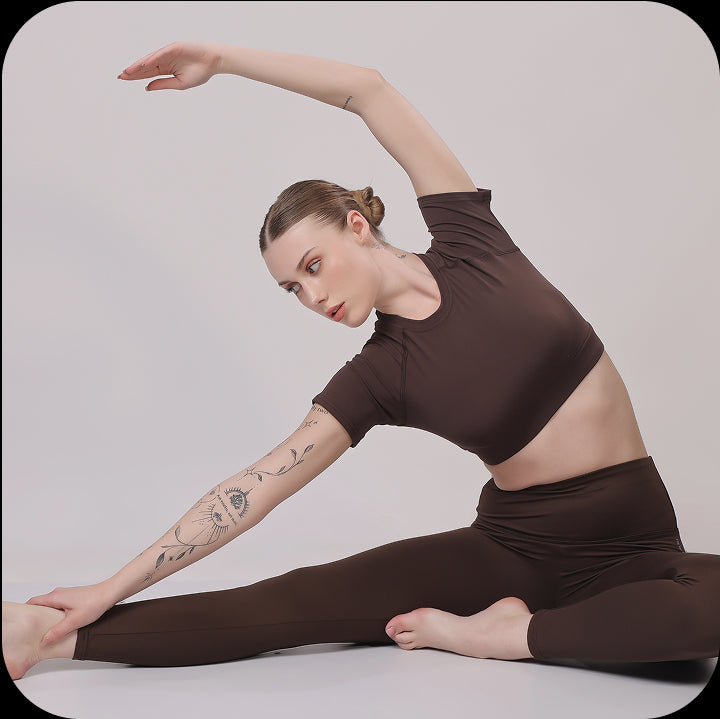 Leggings and Crop top Set - Esspresso | VIROH