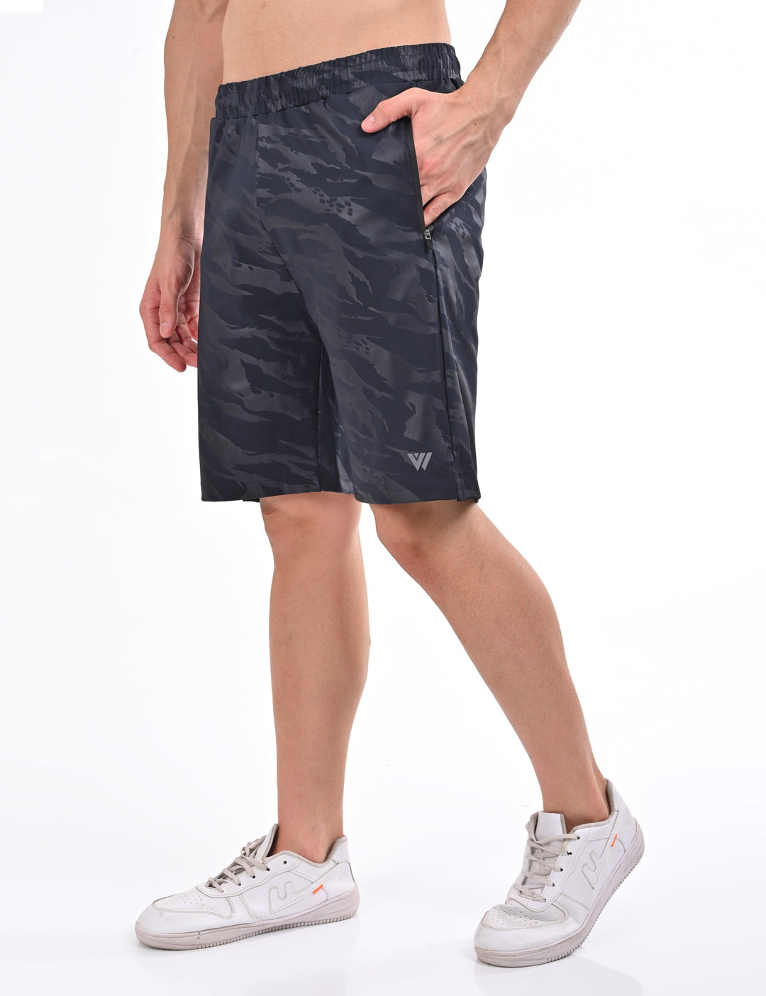 Printed Heavy Duty Black Shorts