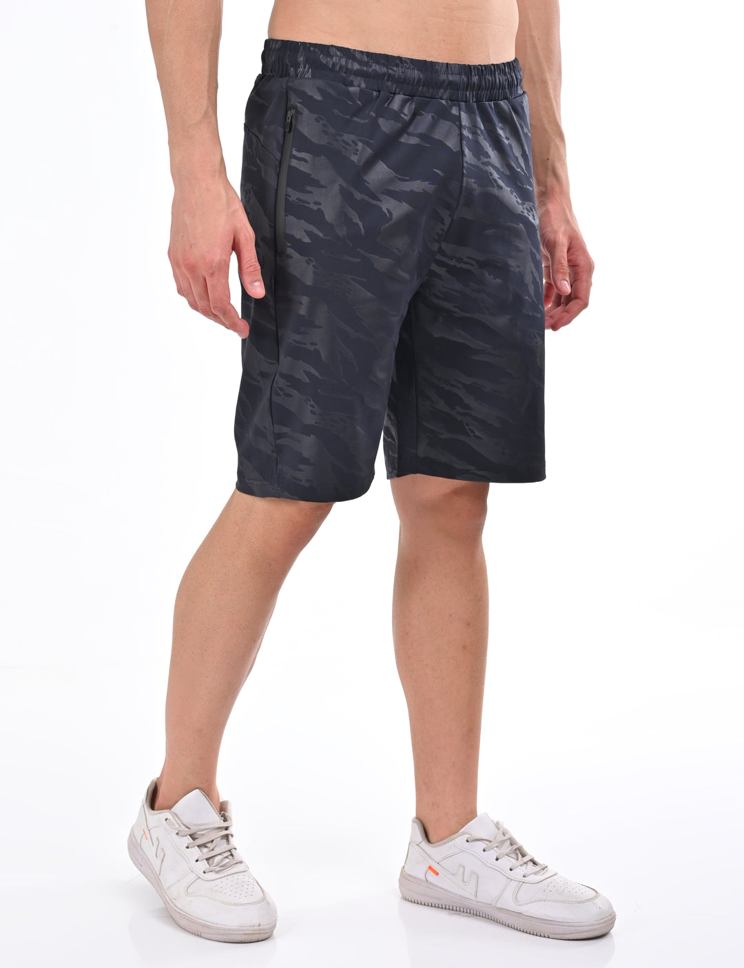 Printed Heavy Duty Black Shorts