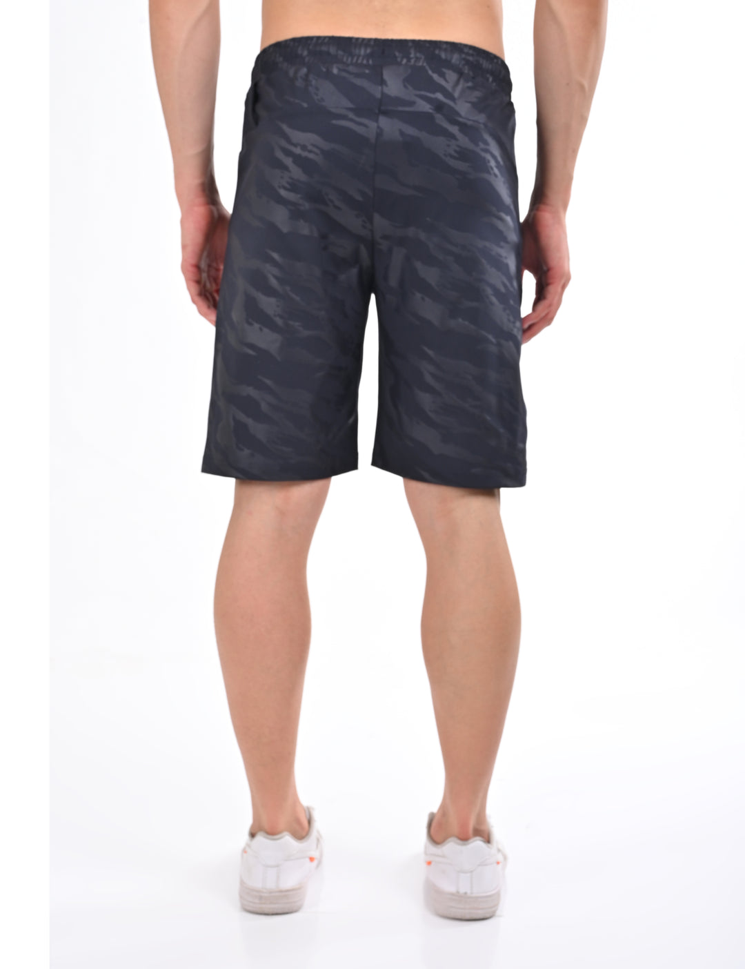 Printed Heavy Duty Black Shorts