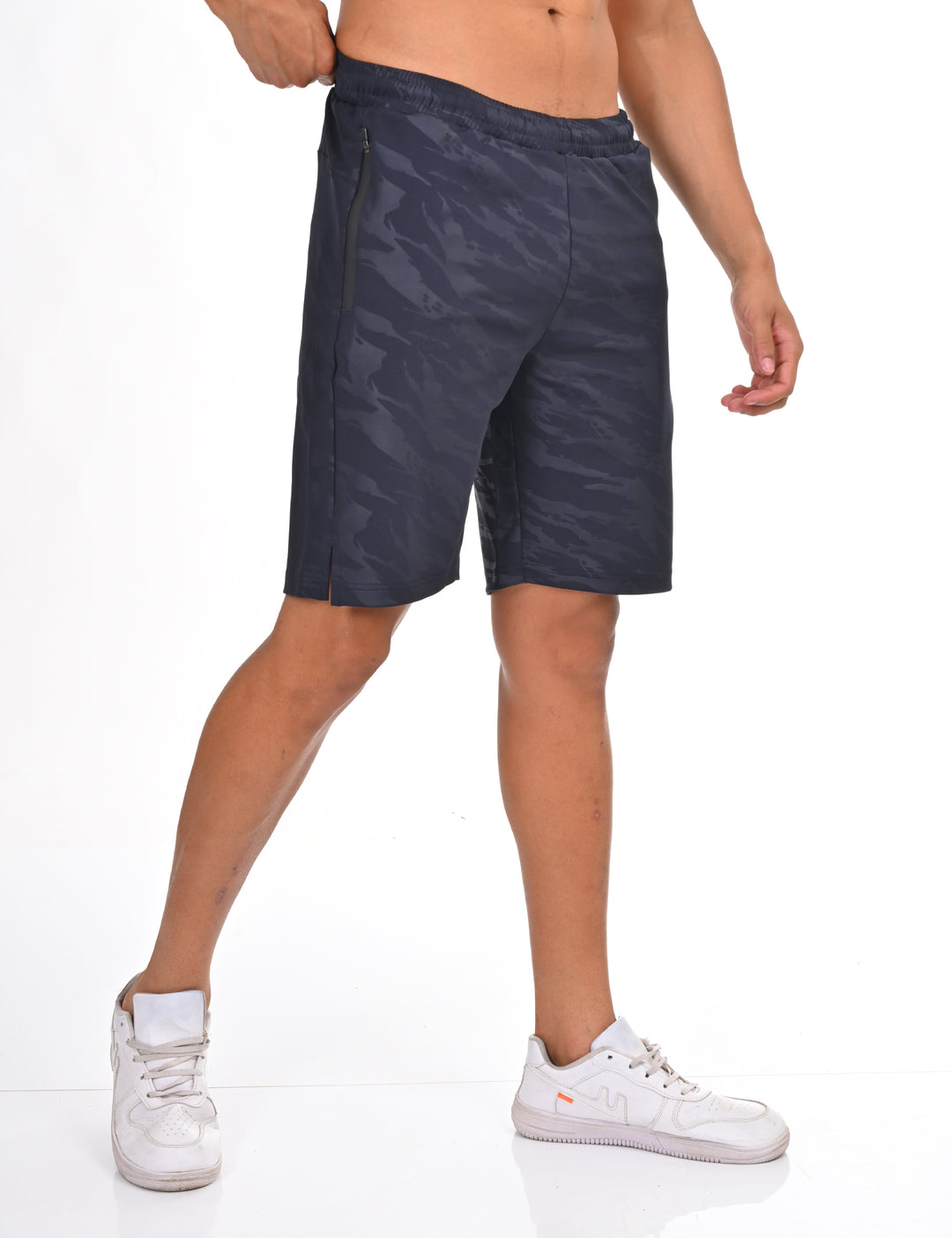 Printed Heavy Duty Navy Shorts