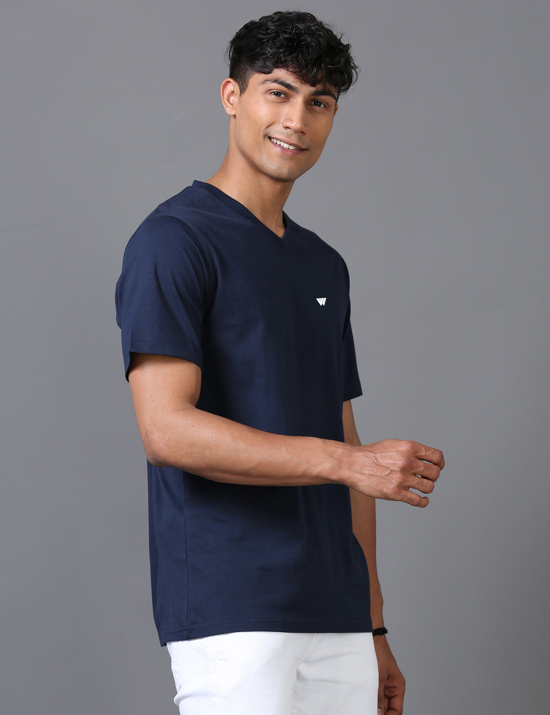 Navy Supima V-Neck T-Shirt