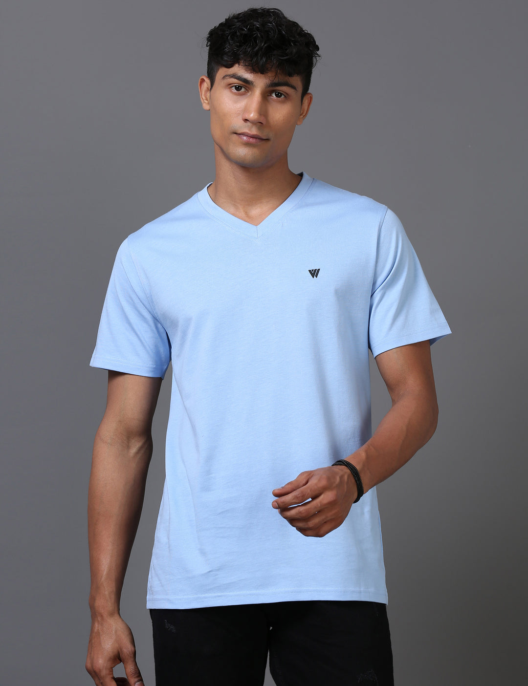 Sky Blue Supima V-Neck T-Shirt