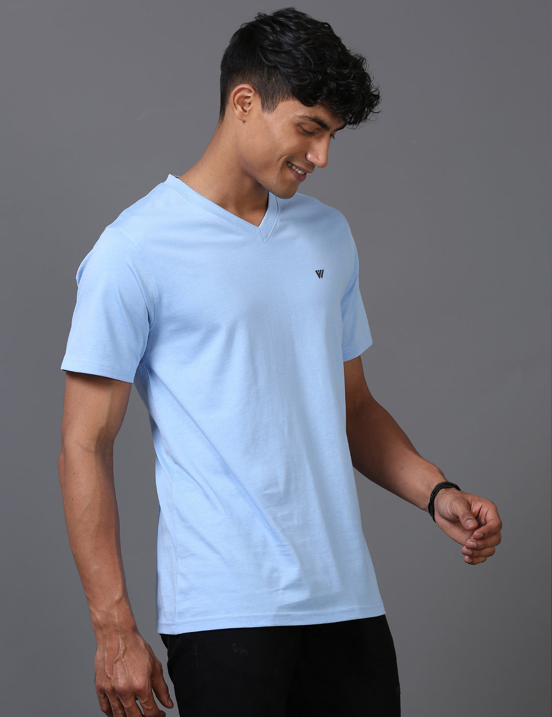 Sky Blue Supima V-Neck T-Shirt