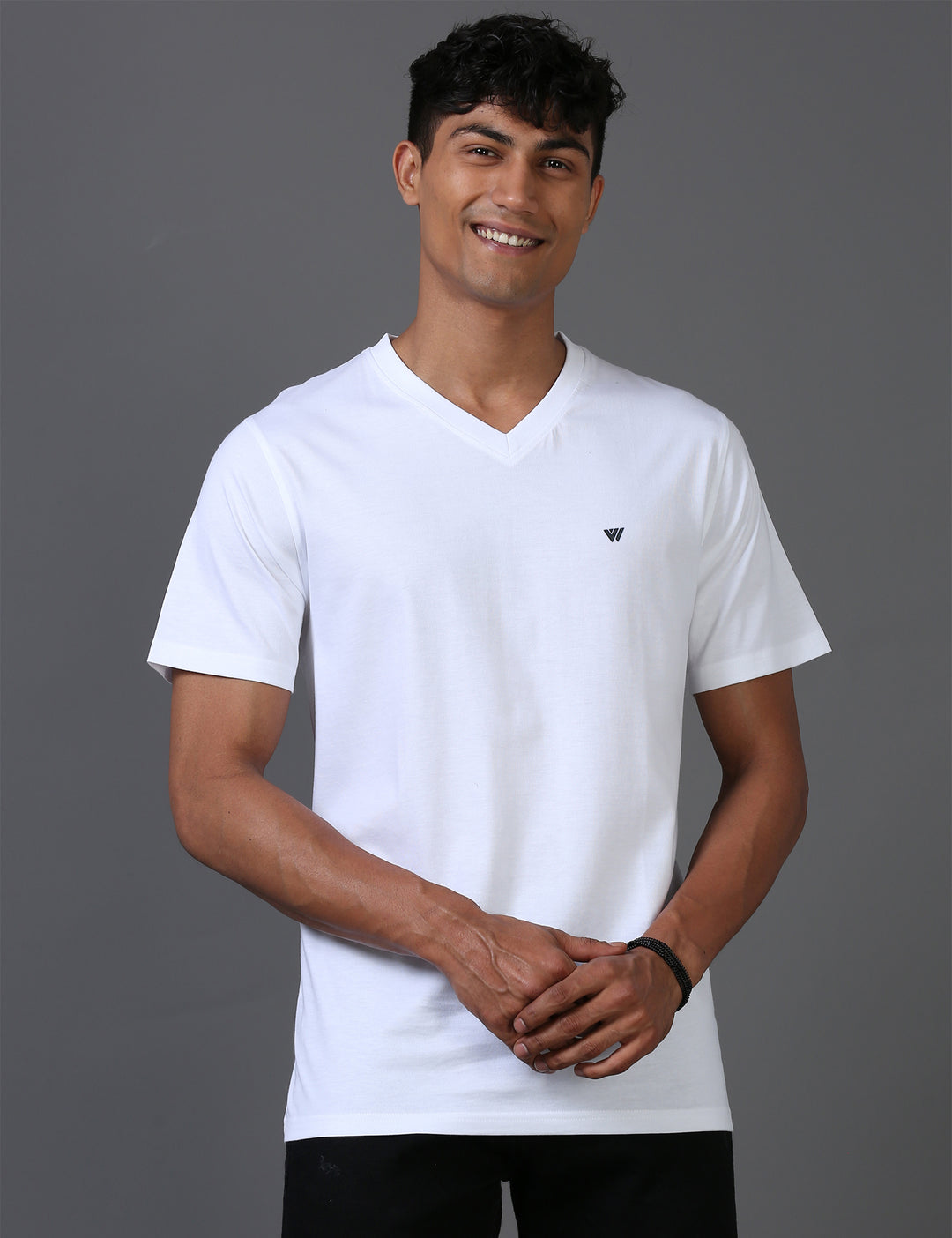 White Supima V-Neck T-Shirt