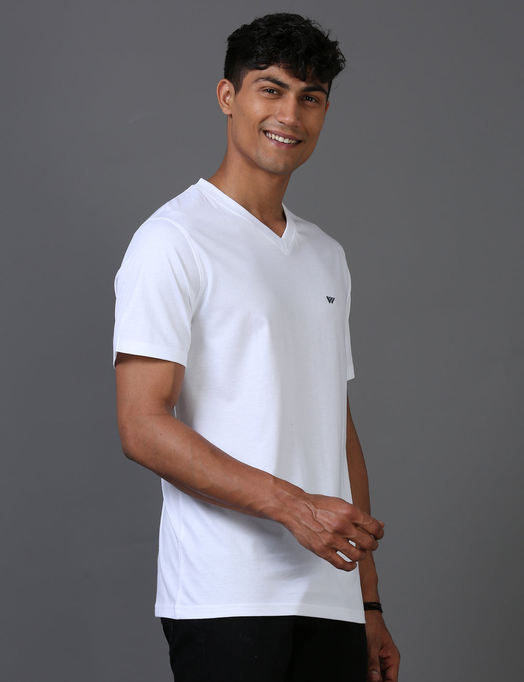 White Supima V-Neck T-Shirt